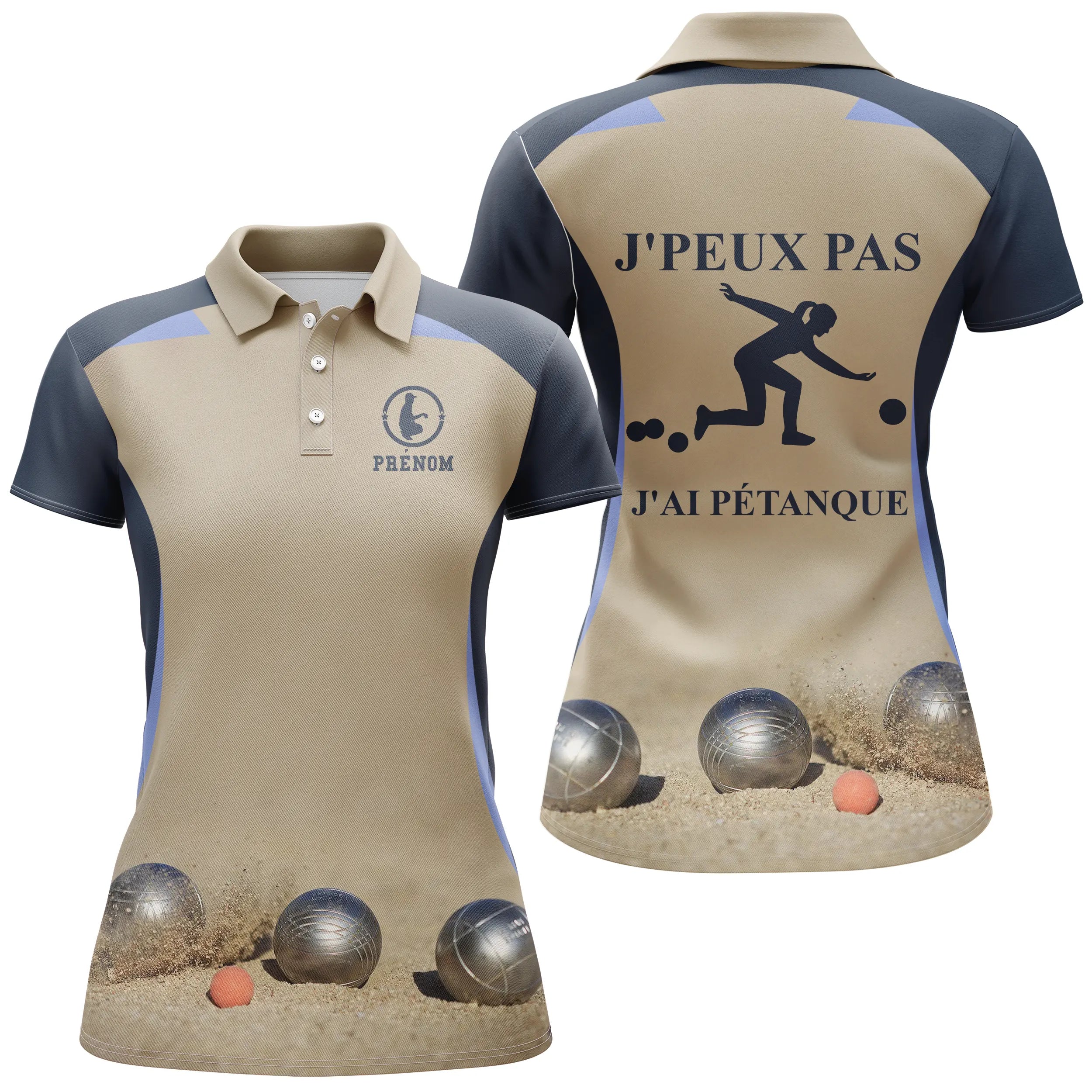 Custom Boule Player Gift - Polo Pétanque, I Can't, CT31112230