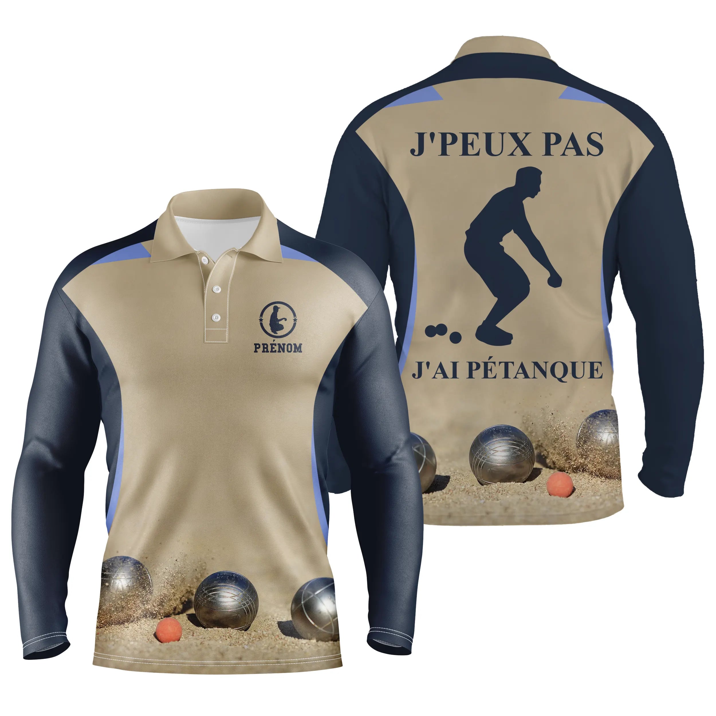 Custom Boule Player Gift - Polo Pétanque, I Can't, CT31112230