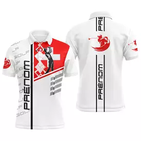 Custom Golf Polo, Swiss Flag Design - CT31082220