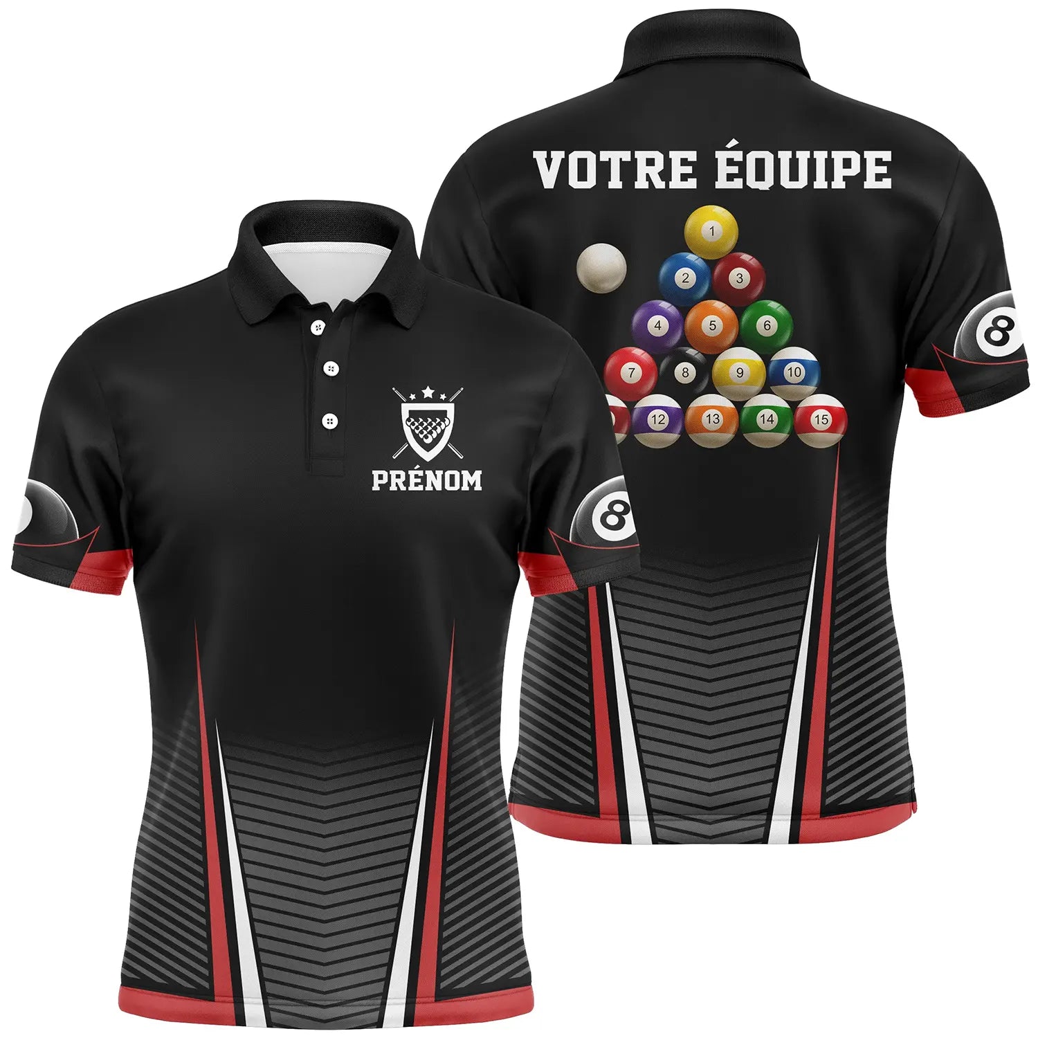 Custom Professional Billiard Polo Shirt, Unisex Sport Polo with Billiard Balls Pattern - CT27062316