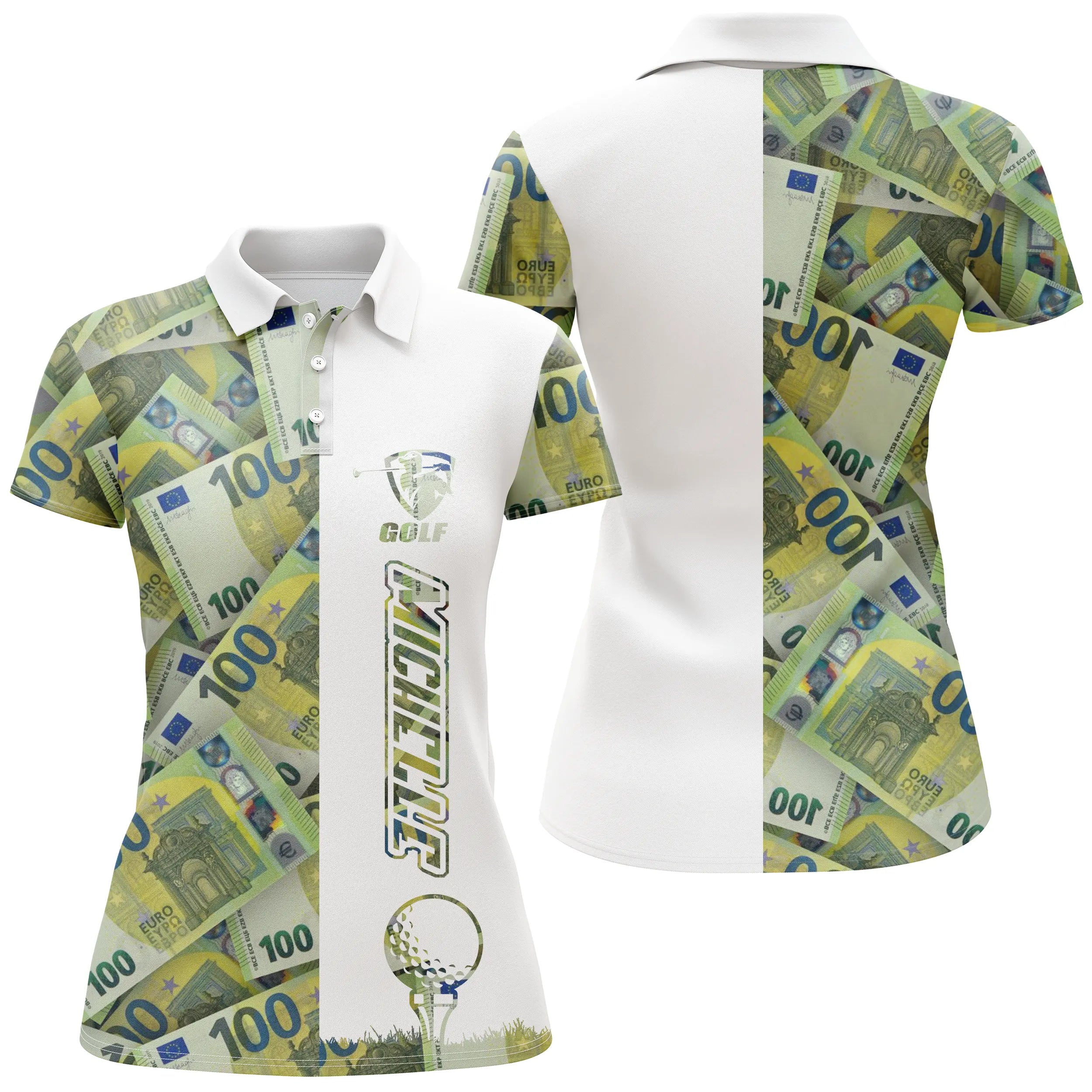 Customized Golf Polo, Euro Pattern, Silver, Golfer, Golf Ball, Quick-Drying Polo - CTS18052211