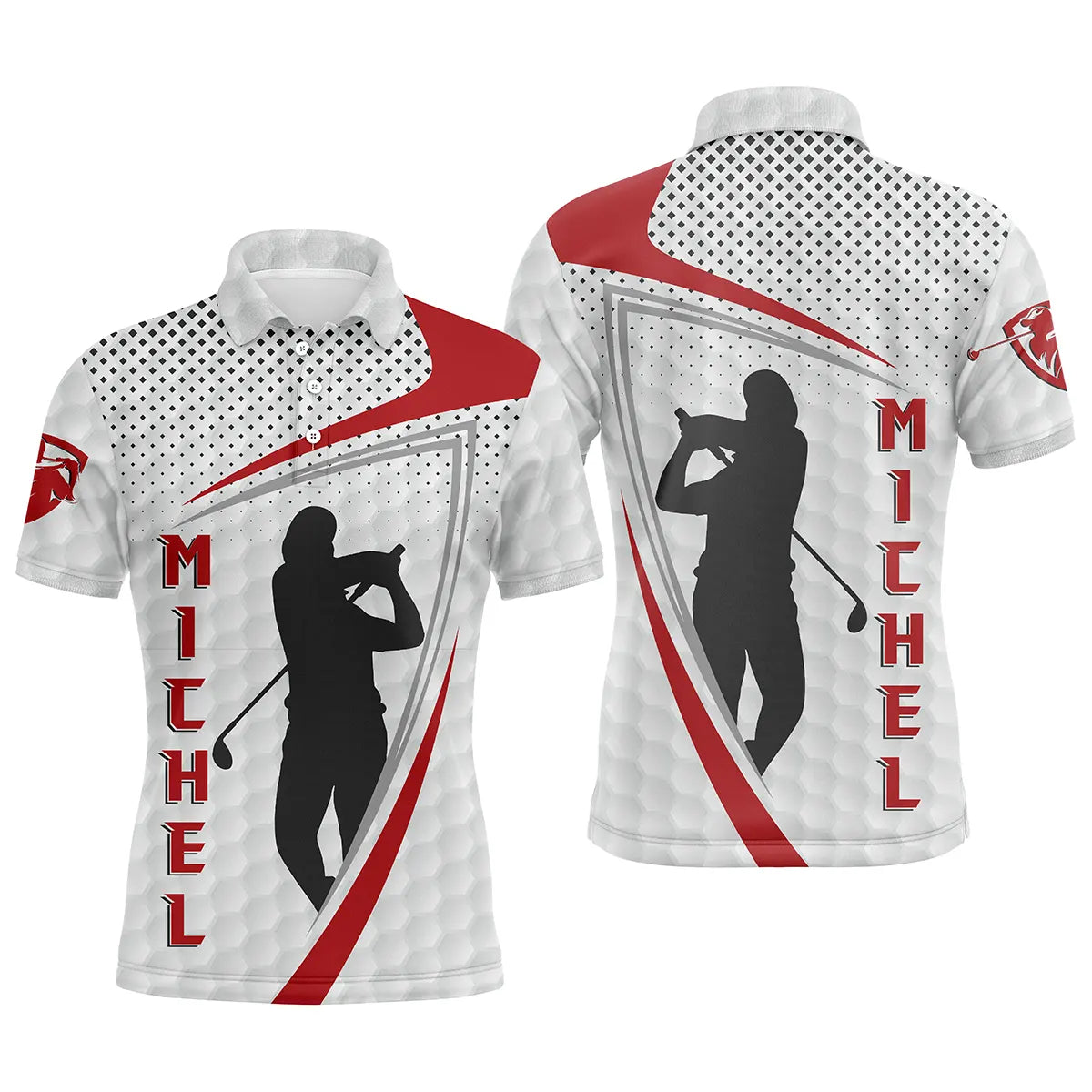 Customized Golf Polo for Golf Fan, Original Golf Gift, Quick Dry Polo for Men and Women, Golfer with Golf Club, Ba Effect