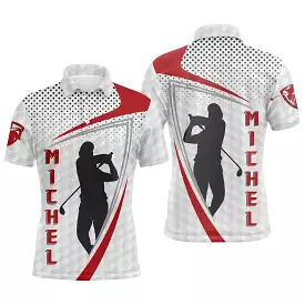 Customized Golf Polo for Golf Fan, Original Golf Gift, Quick Dry Polo for Men and Women, Golfer with Golf Club, Ba Effect