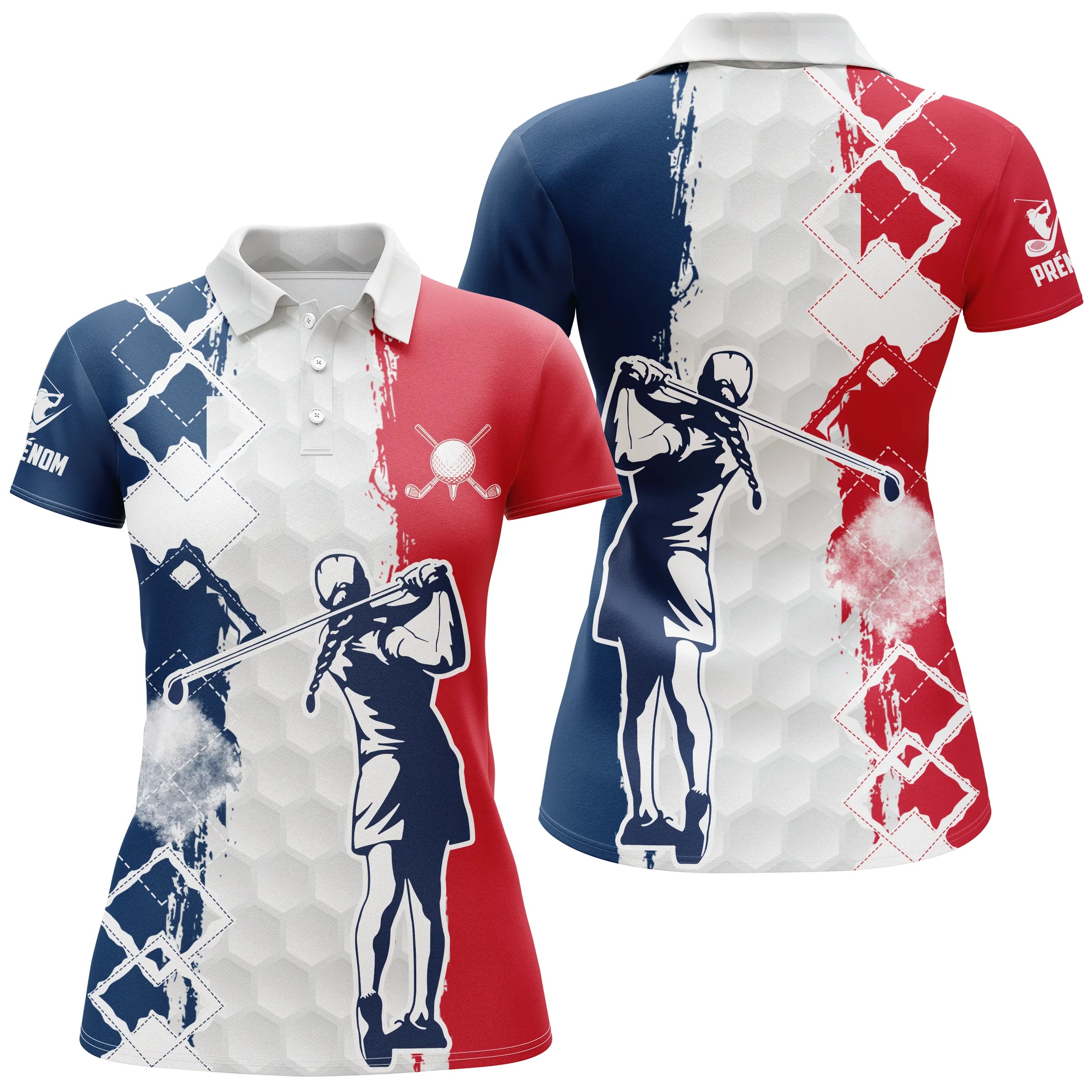 Customized Golf Polo Shirt - Golf Ball Pattern, Golfer Swinging - Stylish and Comfortable - CT12072315