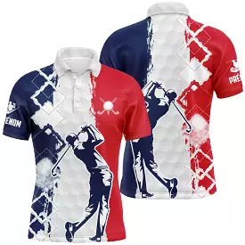 Customized Golf Polo Shirt - Golf Ball Pattern, Golfer Swinging - Stylish and Comfortable - CT12072315