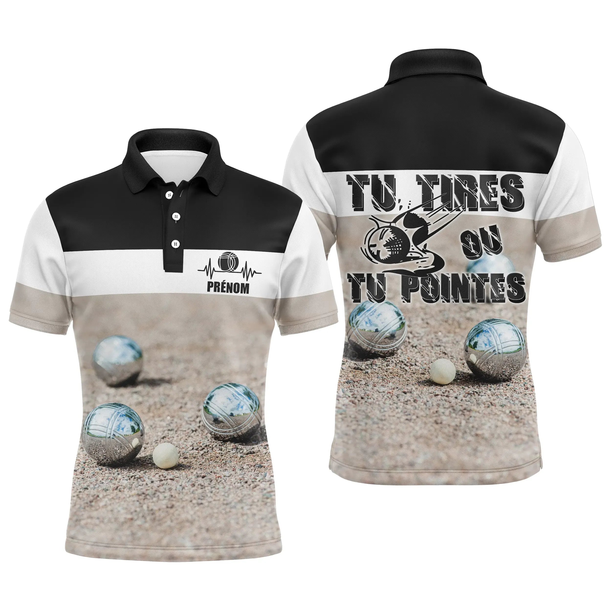 Customized Pétanque Polo, Ideal Gift for Boulistes, Shoot or Point - CT13122215