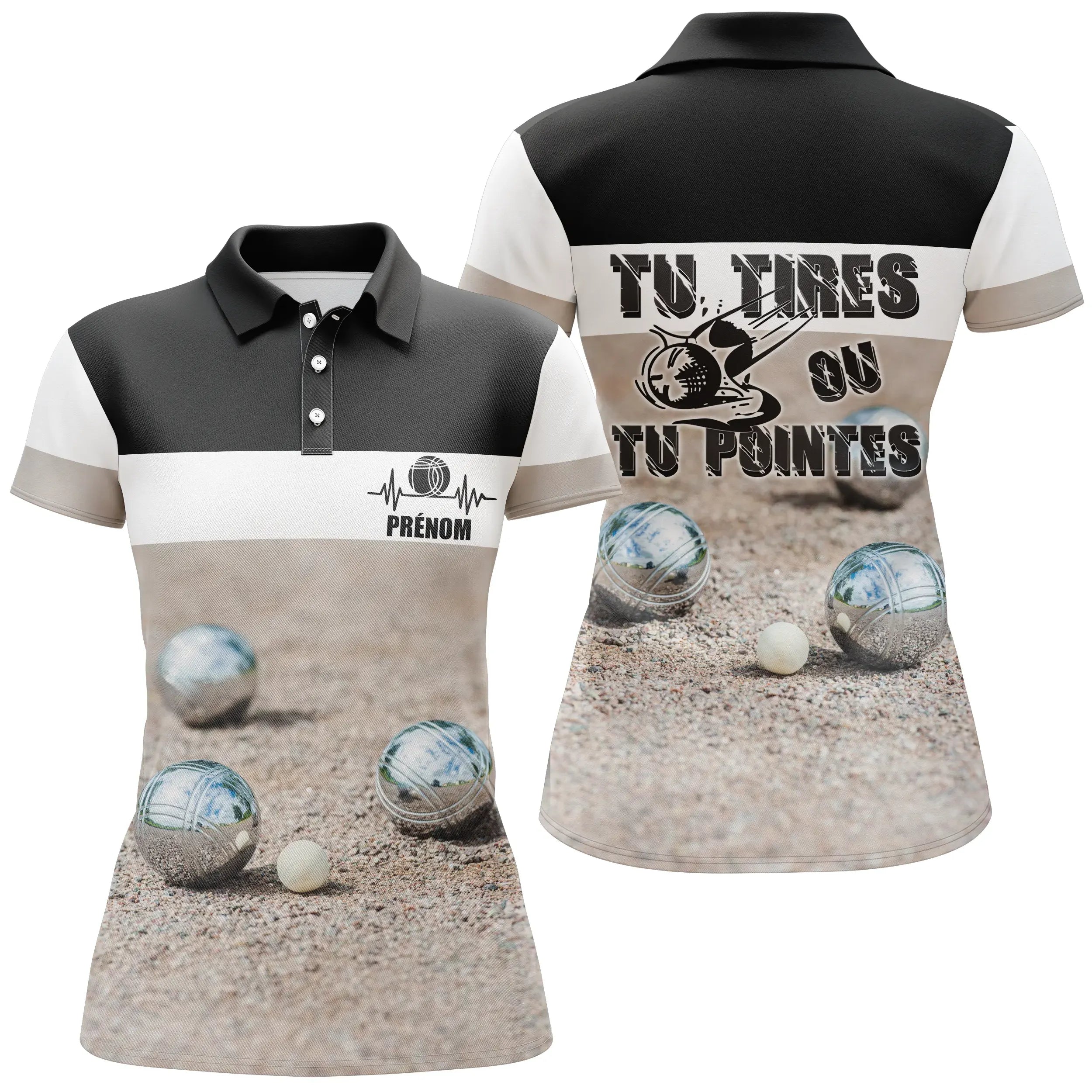 Customized Pétanque Polo, Ideal Gift for Boulistes, Shoot or Point - CT13122215