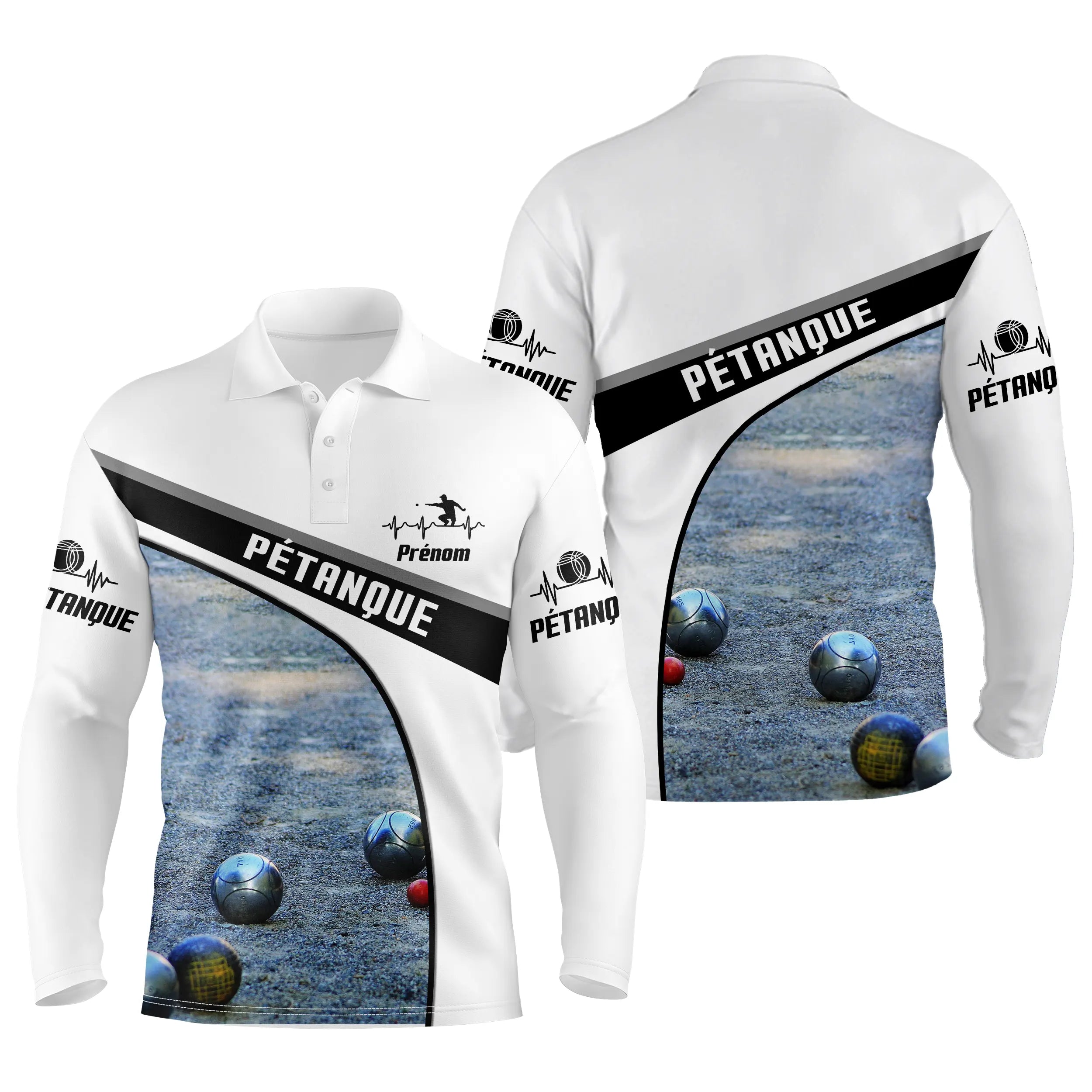 Customized Pétanque Polo - Perfect Boulist Gift - Pétanque Balls Pattern - CT08072310