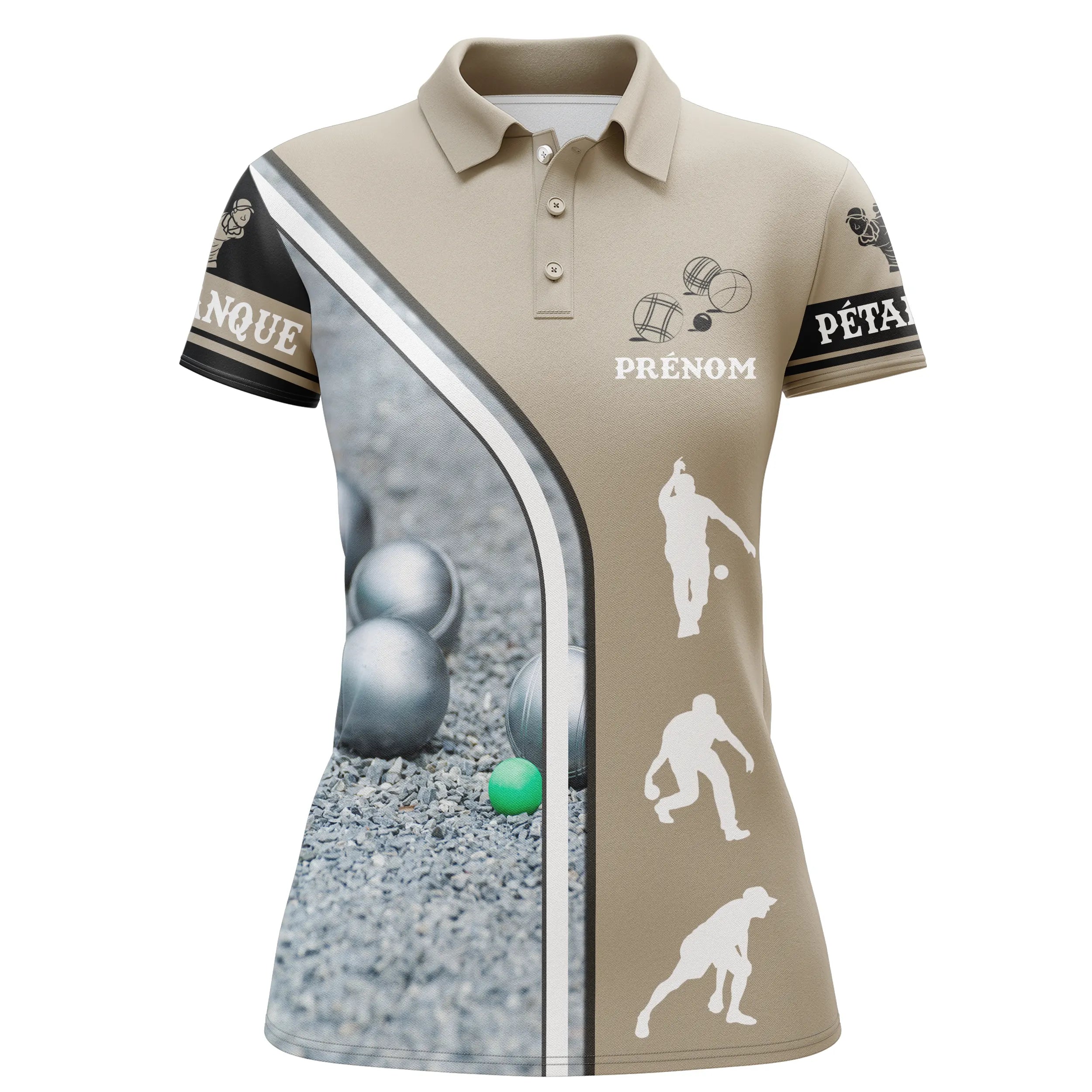 Customized Pétanque Polo Shirt - Balls Pattern, Boules Player, Sand Court - Unique Gift for Pétanque Fans - CT08072312