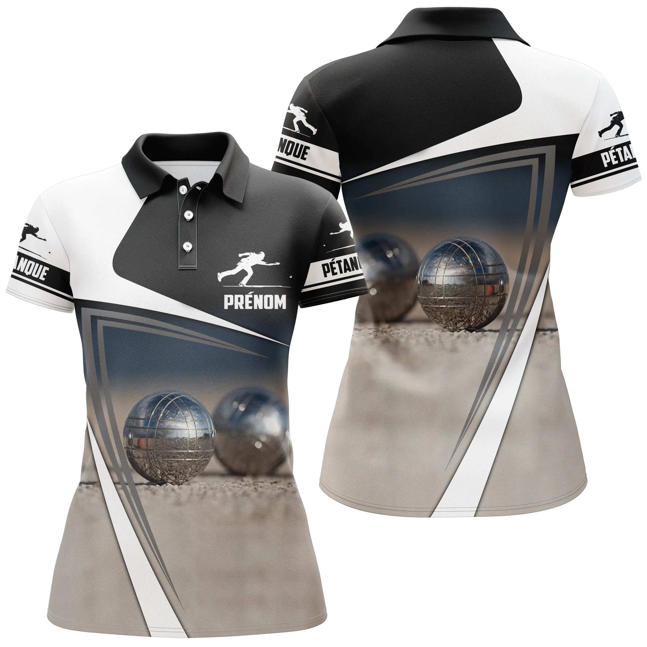 Customized Pétanque Polo Shirt - Boules and Boulistes Pattern - Perfect Gift for Pétanque Enthusiasts - CT08072311