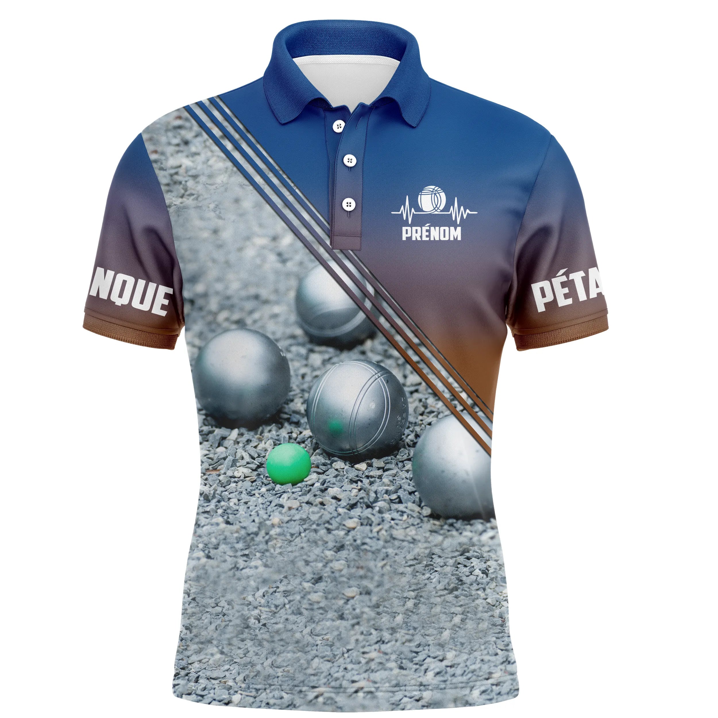 Customized Pétanque Polo - Terrain and Boules Design - Ideal Gift for Boules Players - CT10072317