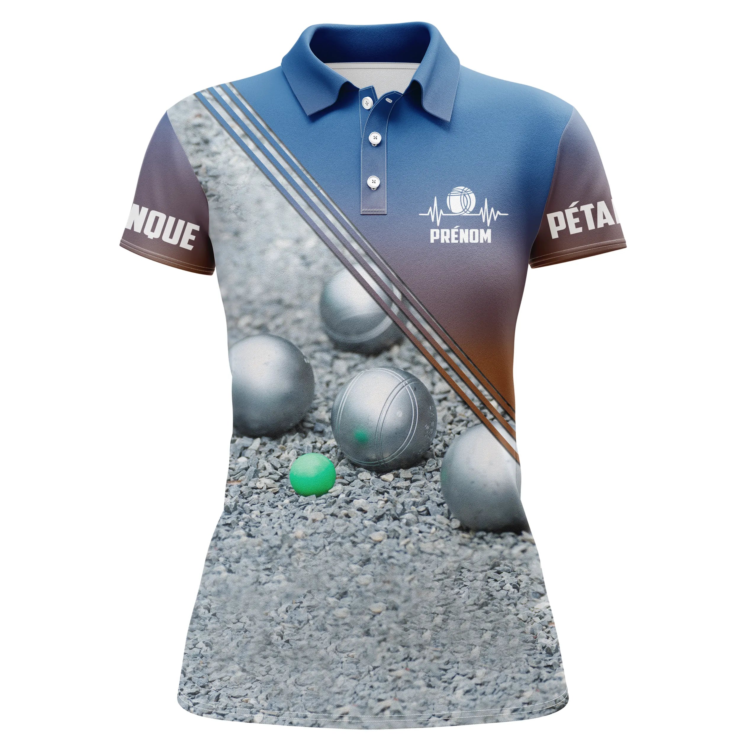 Customized Pétanque Polo - Terrain and Boules Design - Ideal Gift for Boules Players - CT10072317