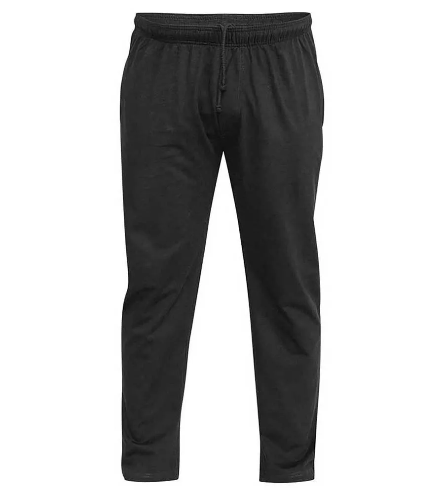 Big Men's Black Lightweight Fleece Jogging Bottom With Open Hem (Rory Black)