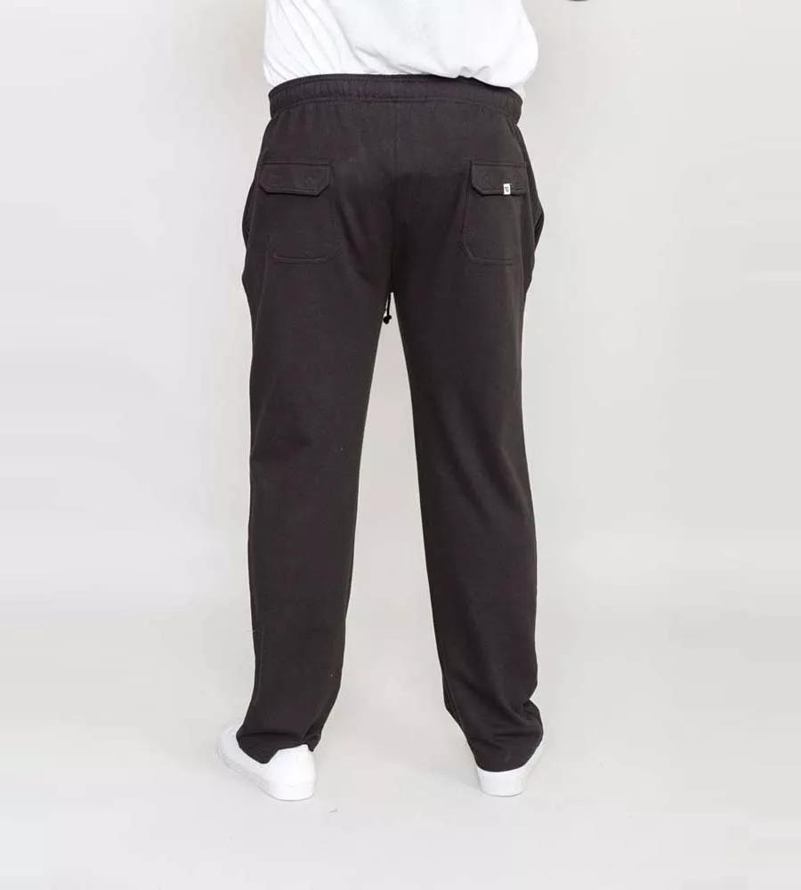 Big Men's Black Lightweight Fleece Jogging Bottom With Open Hem (Rory Black)