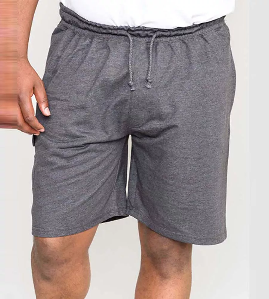 D555 Grey Lightweight Cotton Cargo Shorts for Big Men (JOHN GREY)