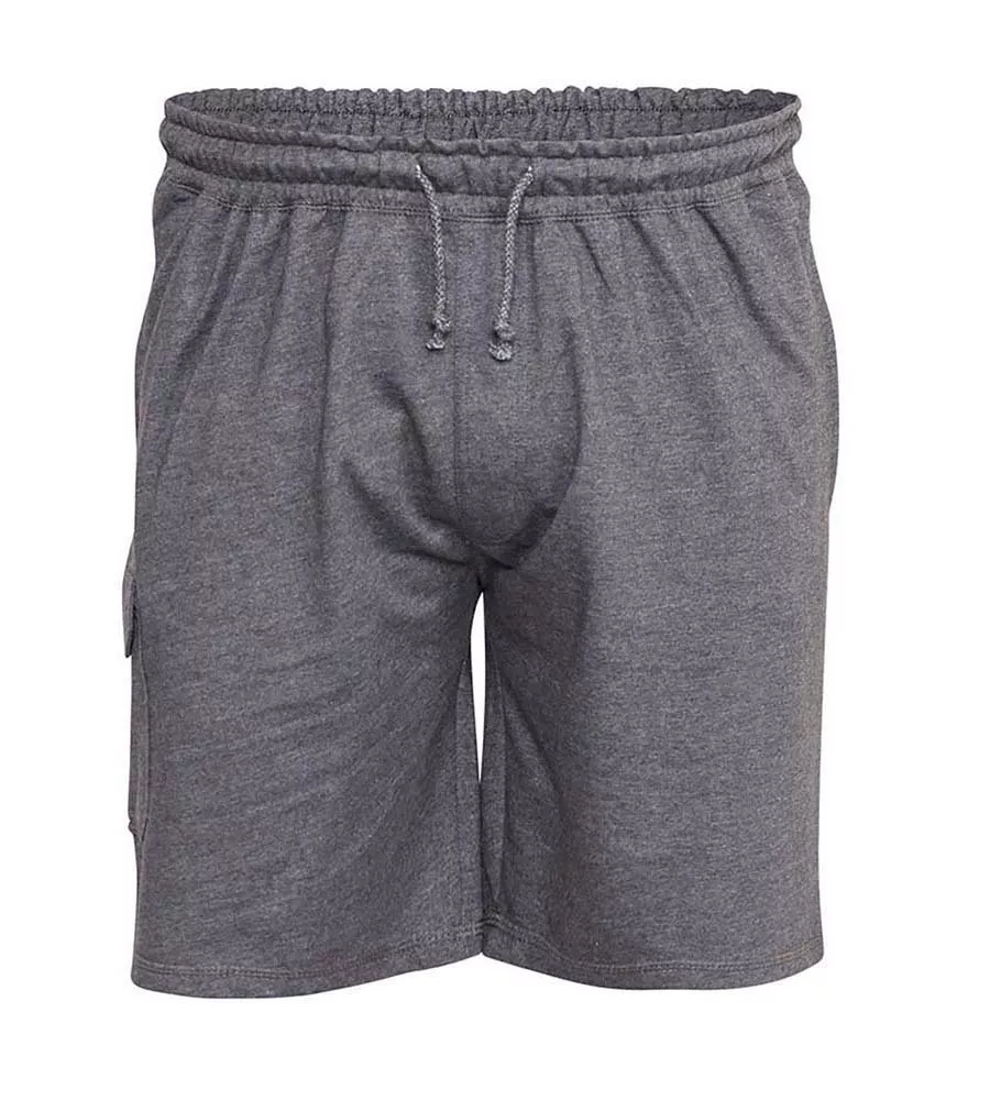 D555 Grey Lightweight Cotton Cargo Shorts for Big Men (JOHN GREY)