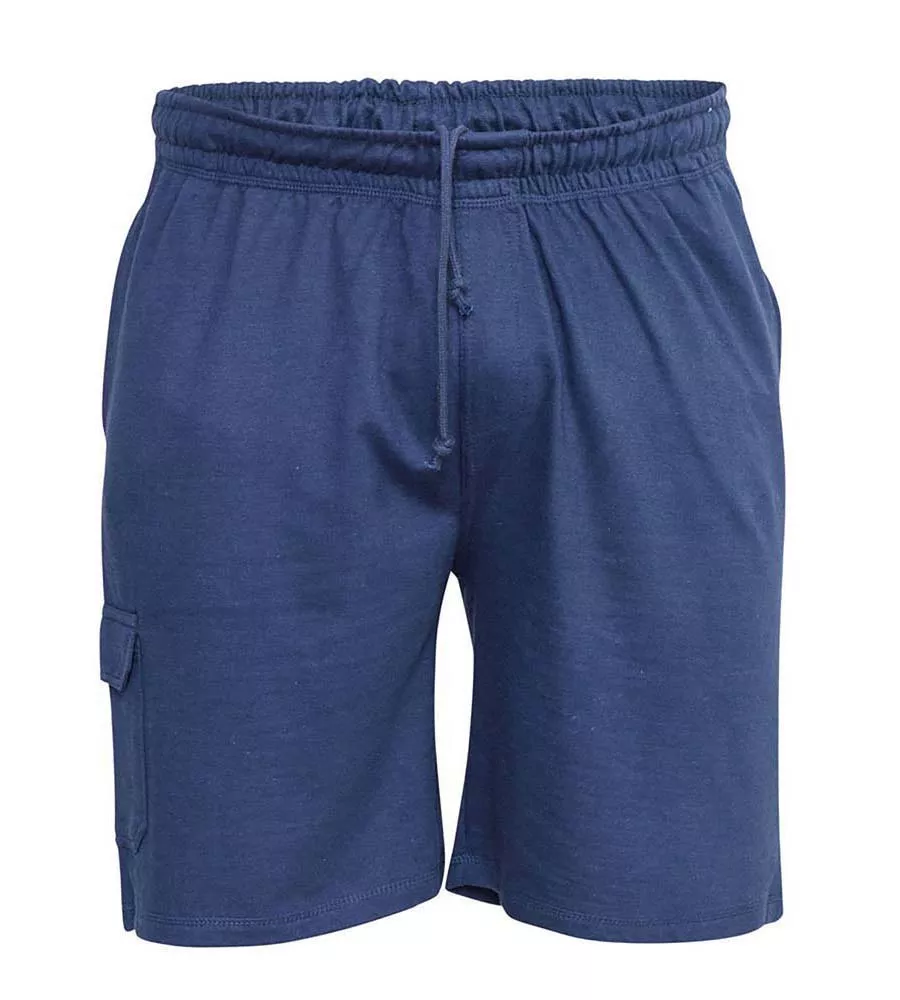 D555 Navy Lightweight Cotton Cargo Shorts for Big Men (JOHN NAVY)