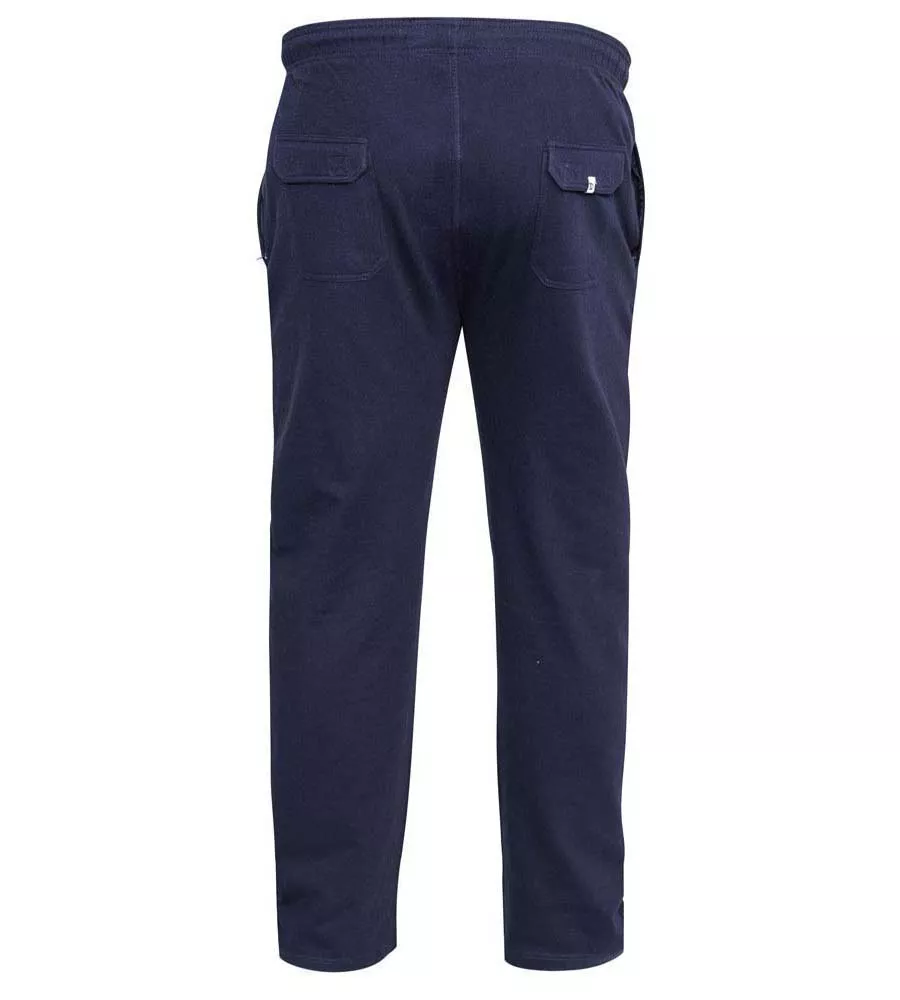 Big Men's Navy Lightweight Fleece Jogging Bottom With Open Hem (Rory Navy)