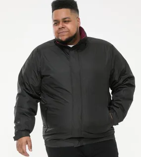 D555 Showerproof Jacket With Fleece Lining and Packaway Hood for Big Men (RUDY)