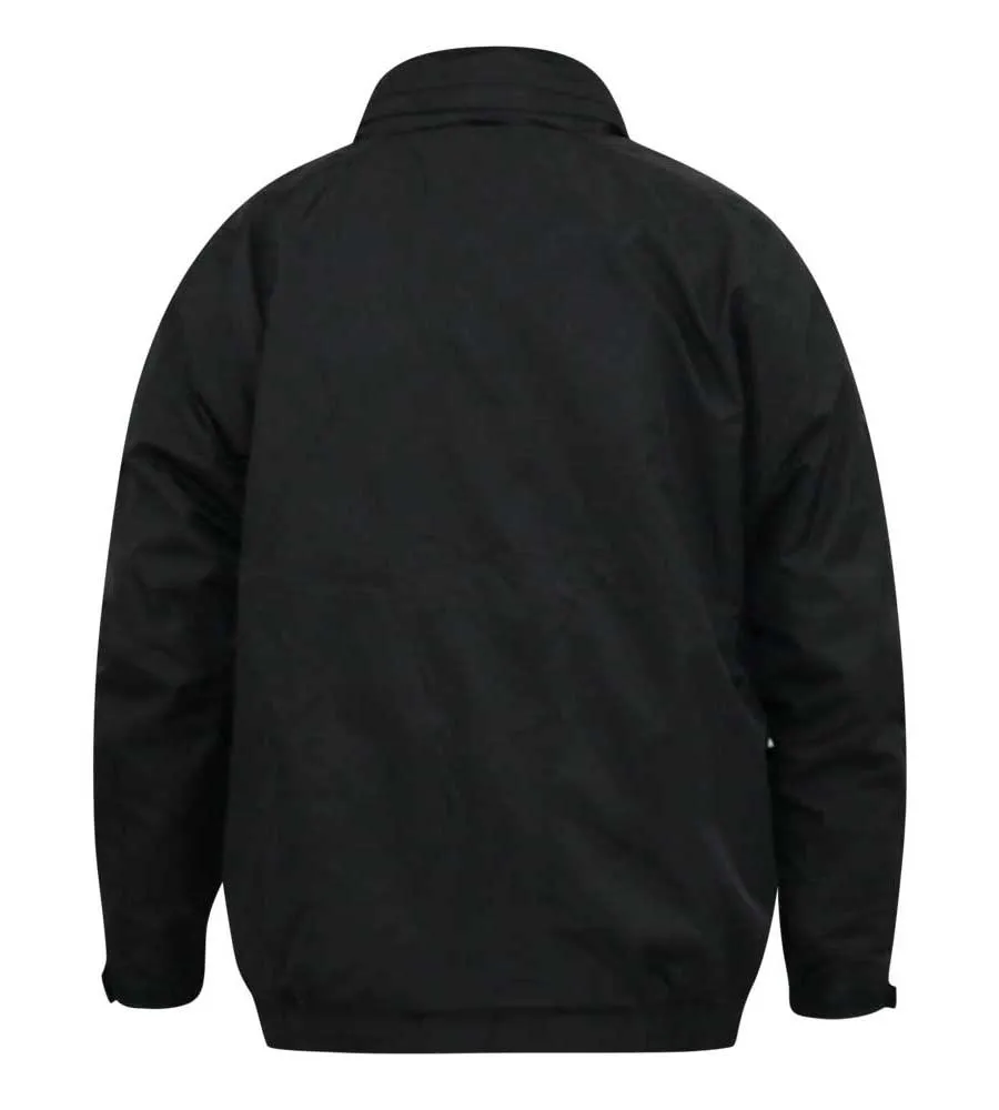 D555 Showerproof Jacket With Fleece Lining and Packaway Hood for Big Men (RUDY)