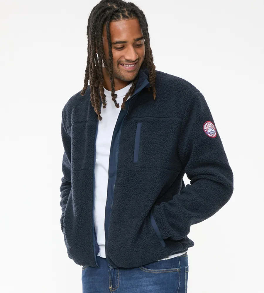 D555 Men's Sherpa Fleece Jacket Micro Fleece Lining Smith