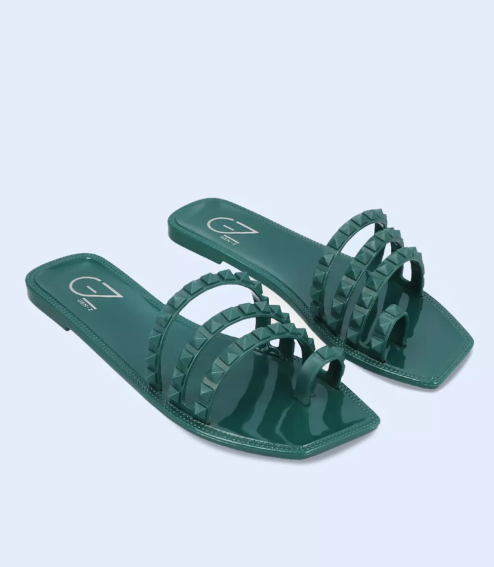 Dark Green Women's Casual Slipper (BW7667)