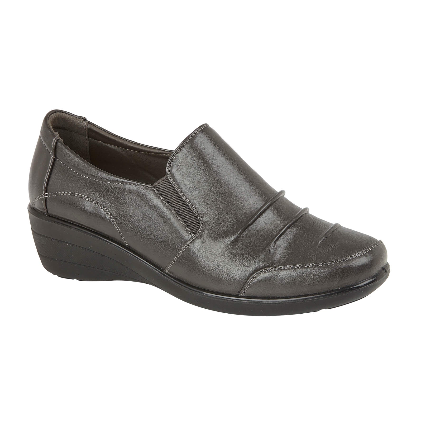 Dark Grey Slip on Wedge Slip On Work Shoe for Ladies - Beatrice