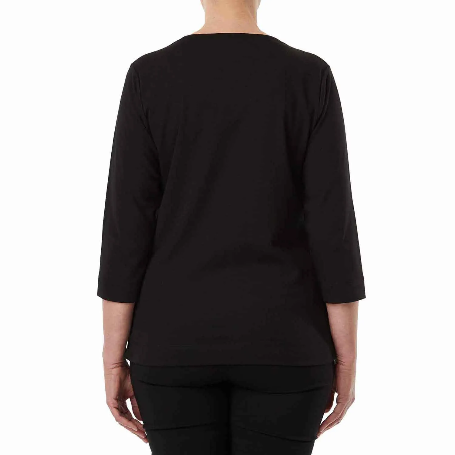 Diamante Black Neck Loop Top