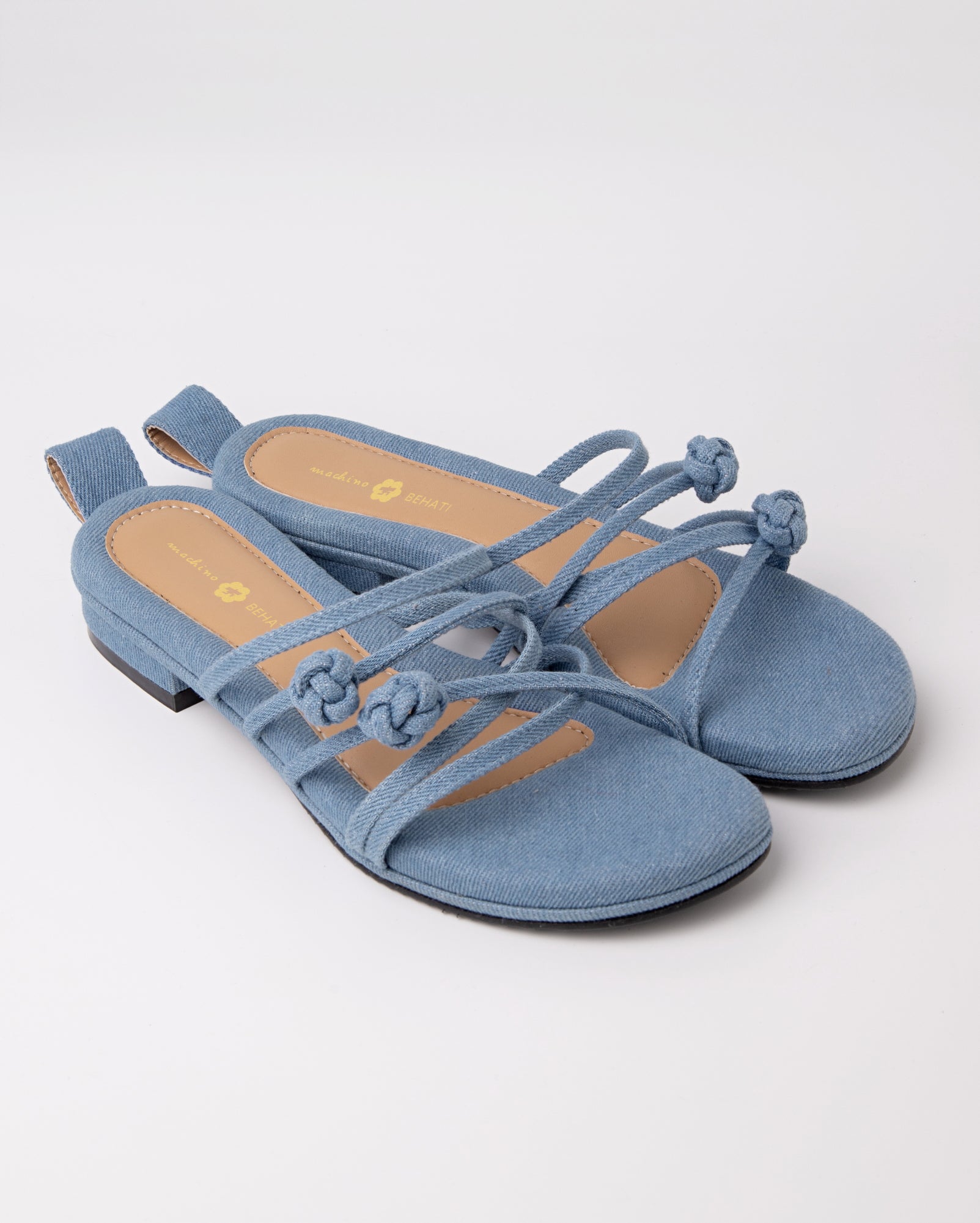 Double Chinese Knot Sandals (Light Denim)