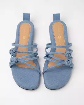 Double Chinese Knot Sandals (Light Denim)