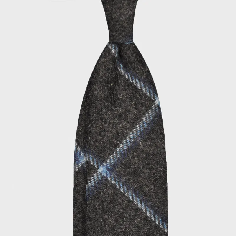 F.Marino Tweed Tie - Holland&Sherry Wool - Windowpane - Anthracite