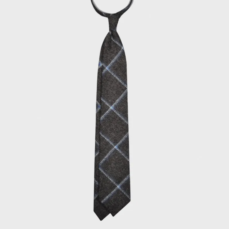 F.Marino Tweed Tie - Holland&Sherry Wool - Windowpane - Anthracite