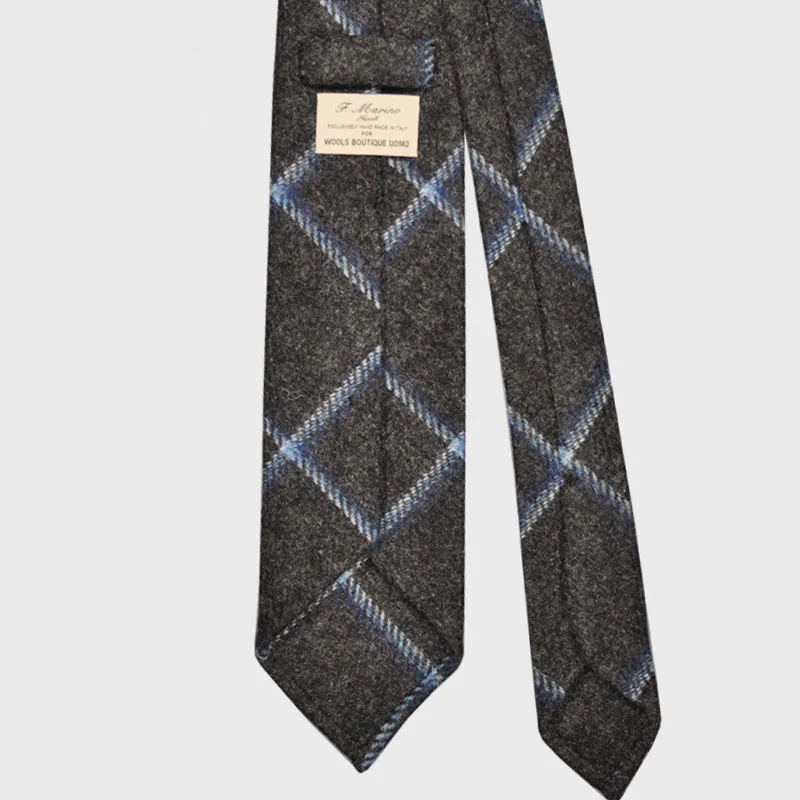 F.Marino Tweed Tie - Holland&Sherry Wool - Windowpane - Anthracite