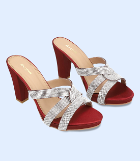 Formal Slipper Heels for Women in Maroon - BW8740