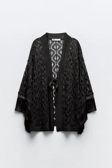 Frayed knit dress by ZARA