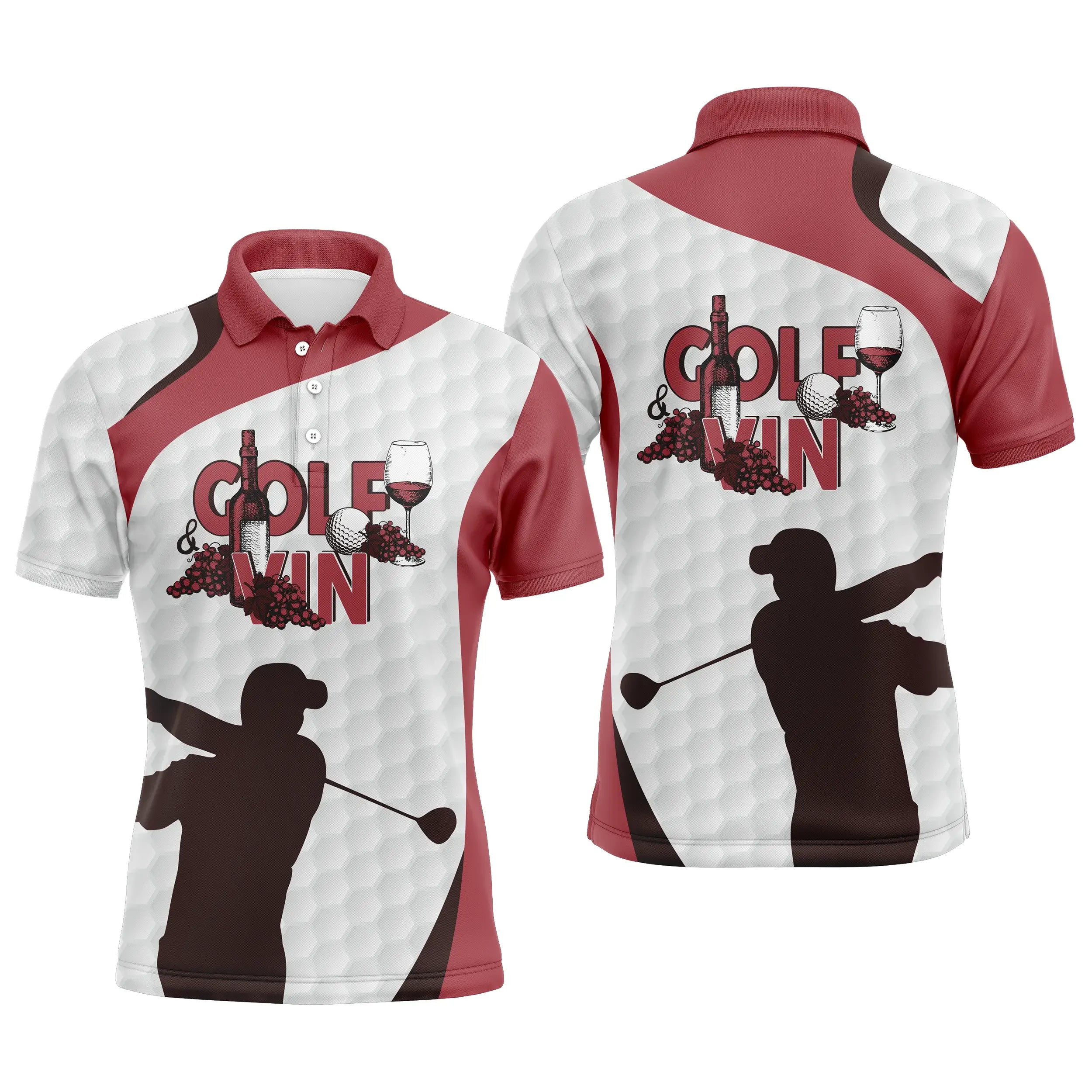 Funny Golf and Wine Polo Shirt for Golf Fans - Unisex Golf Polo Shirt - CTS18052214