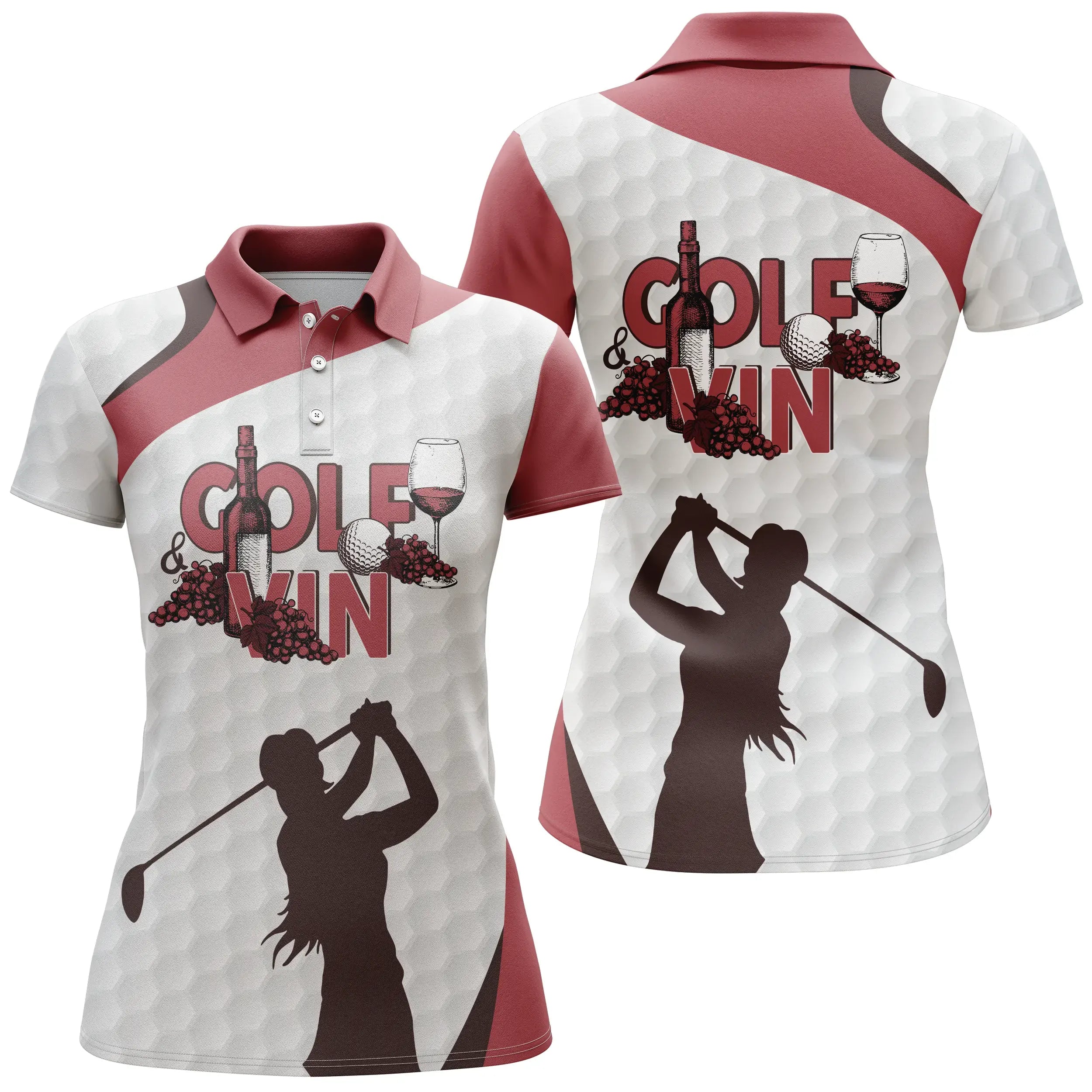 Funny Golf and Wine Polo Shirt for Golf Fans - Unisex Golf Polo Shirt - CTS18052214