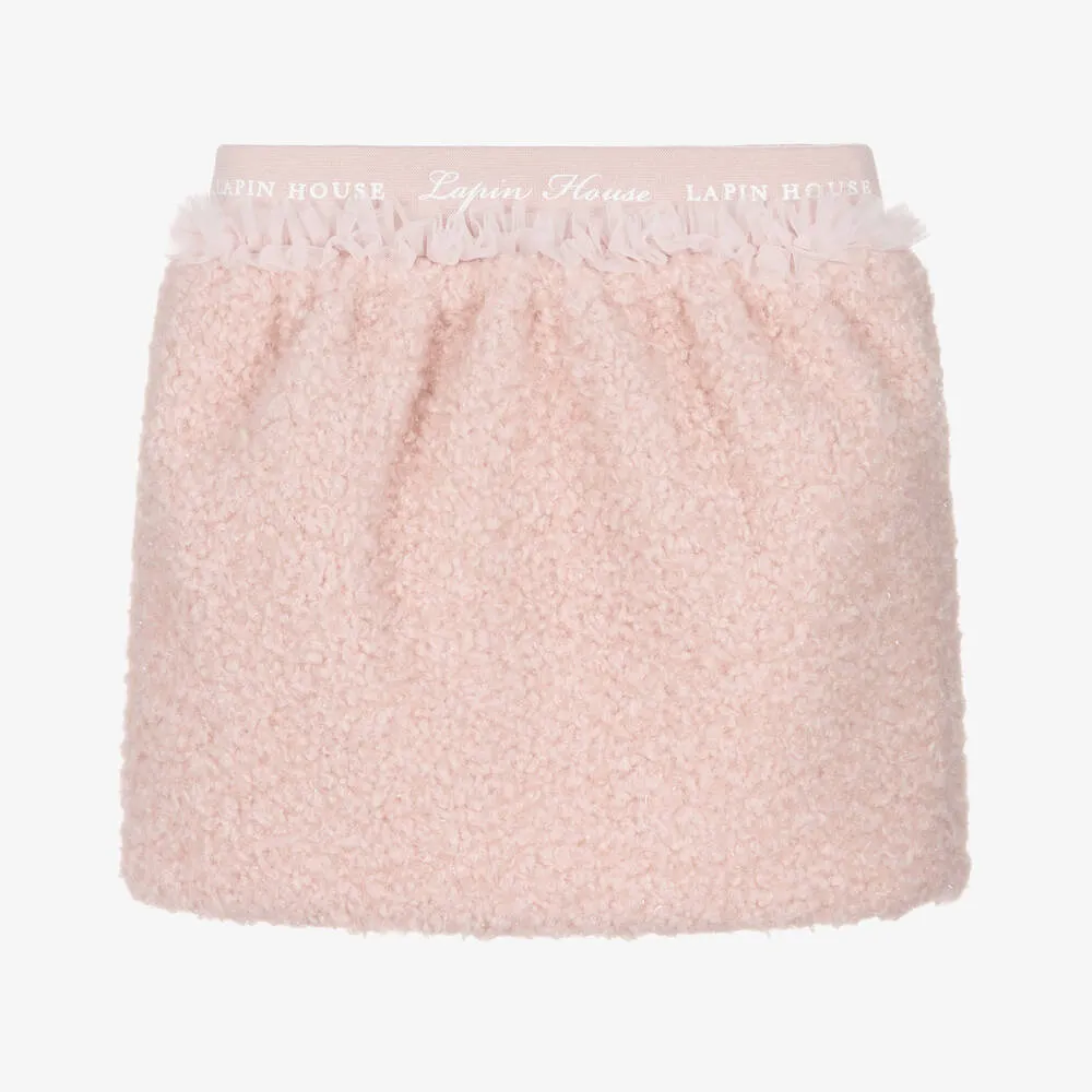 Pink Teddy Fleece Skirt for Girls