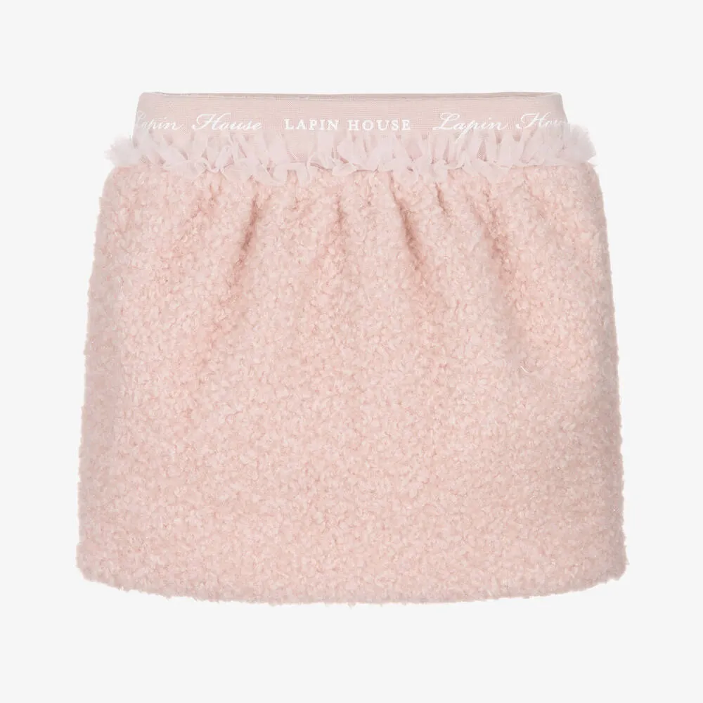 Pink Teddy Fleece Skirt for Girls