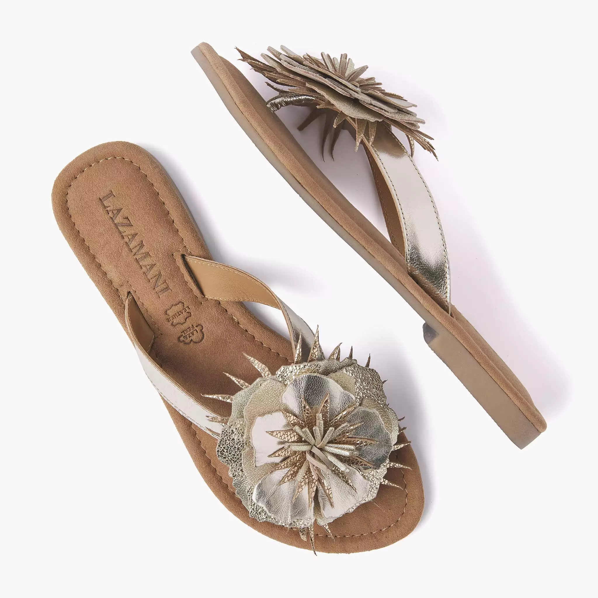 Gold Slippers for Women - Lily Leren