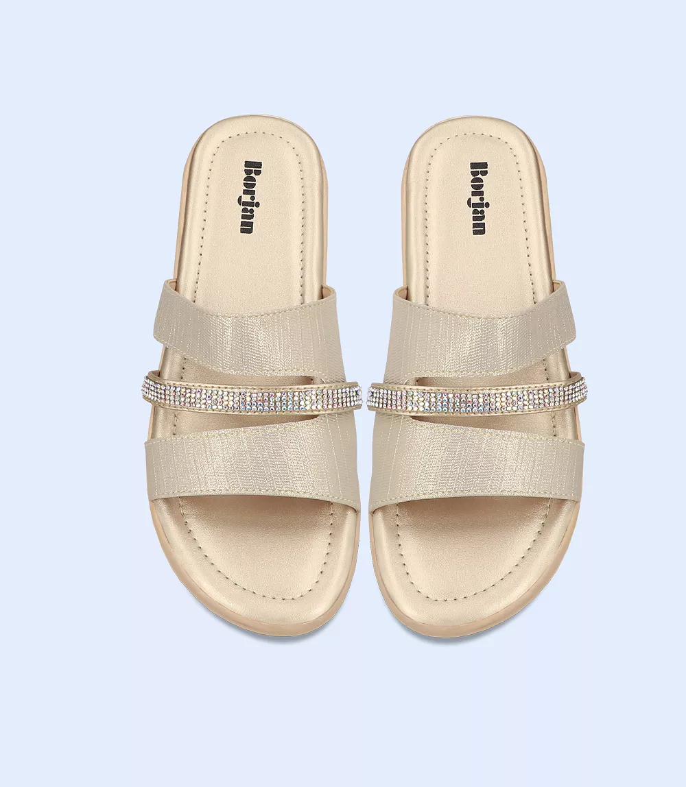 Golden Casual Slipper for Women - BW8323