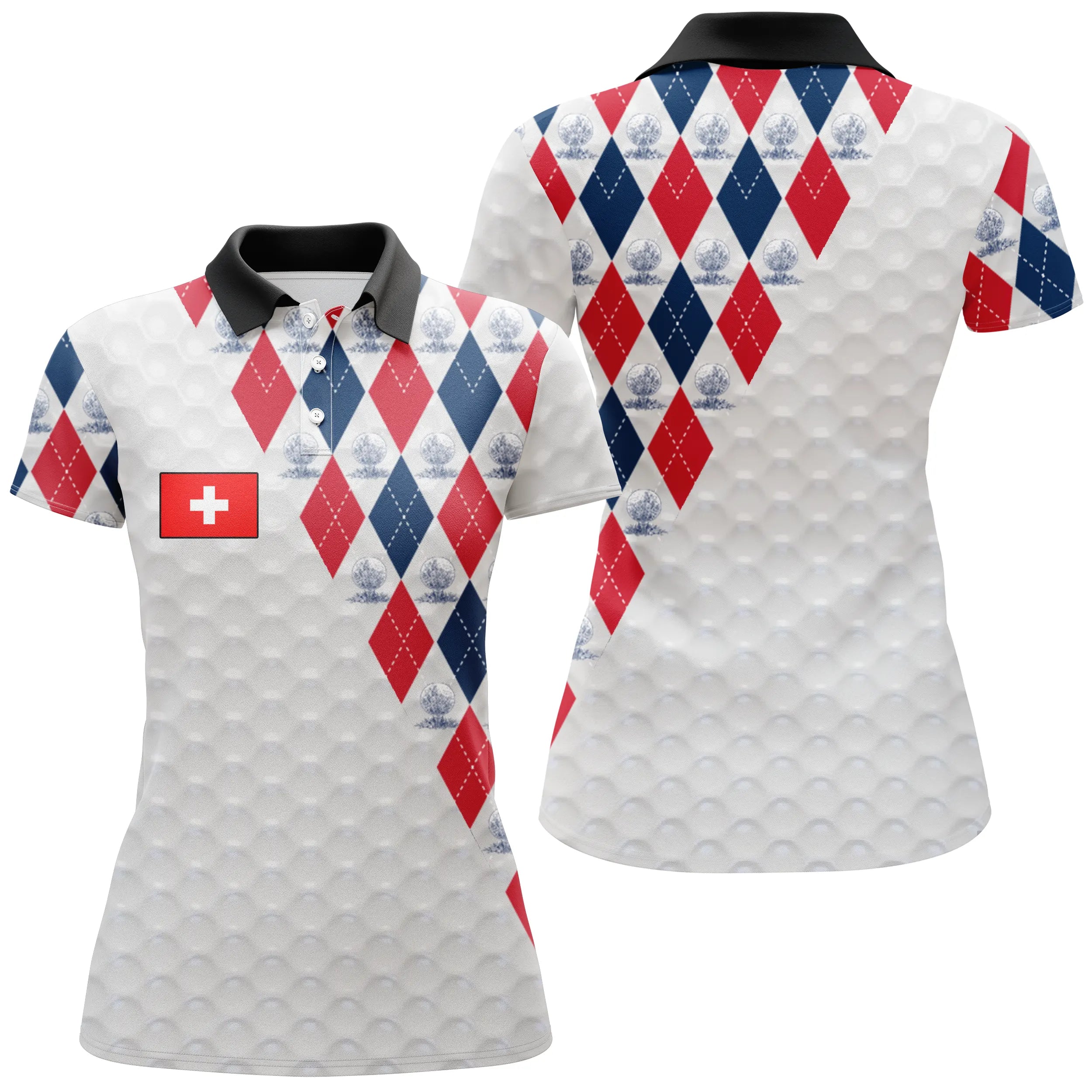 Golf Polo for Men and Women - Swiss Flag, Lucky Golfers Gift - CT10092223