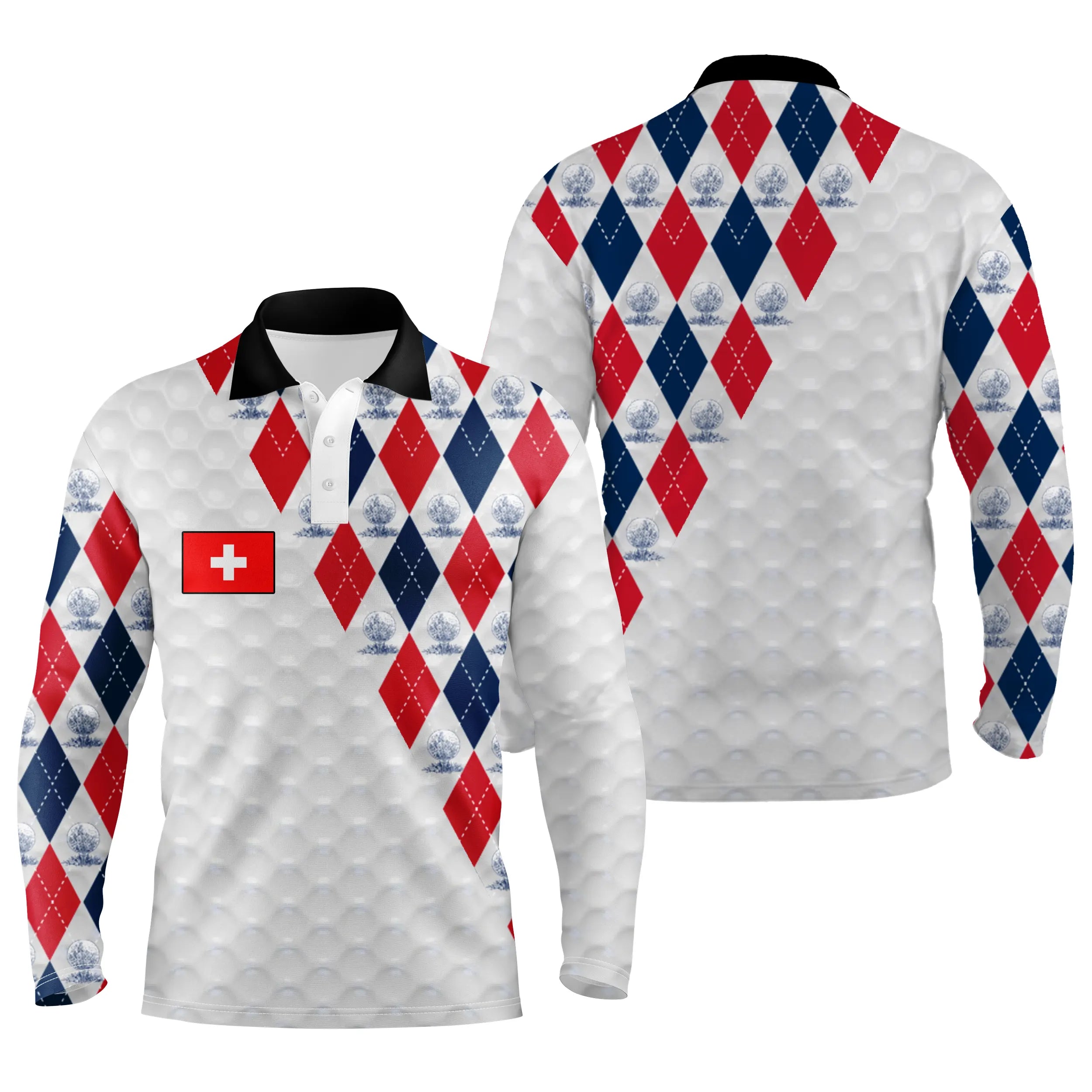 Golf Polo for Men and Women - Swiss Flag, Lucky Golfers Gift - CT10092223