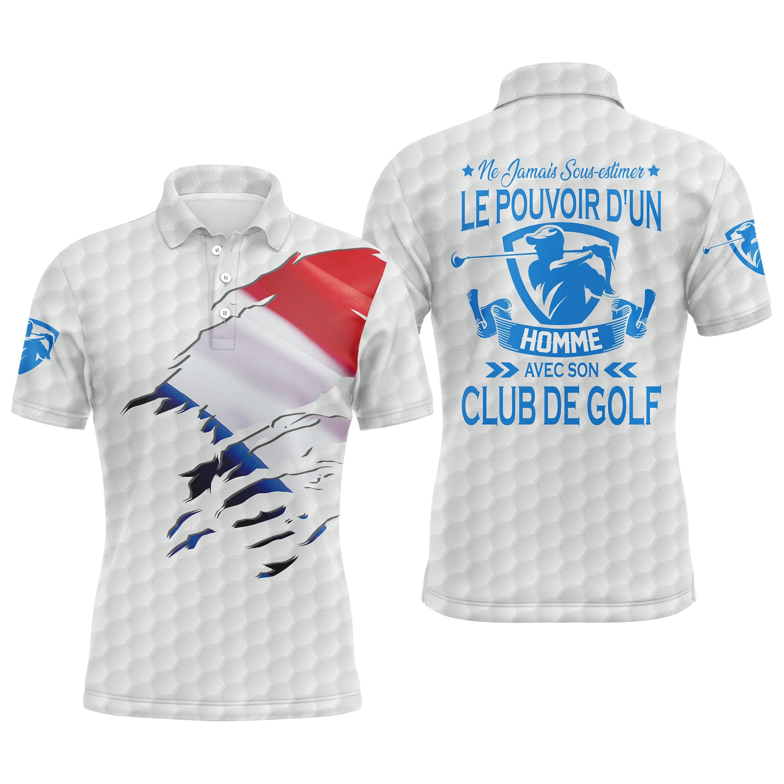 Golf Polo, Funny Golfer Gift Idea, Never Underestimate the Power of a Man, Woman With their Golf Club