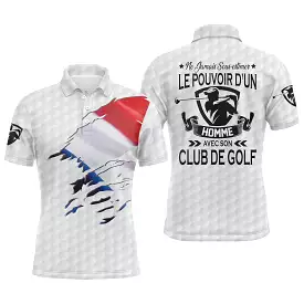 Golf Polo, Funny Golfer Gift Idea, Never Underestimate the Power of a Man, Woman With their Golf Club