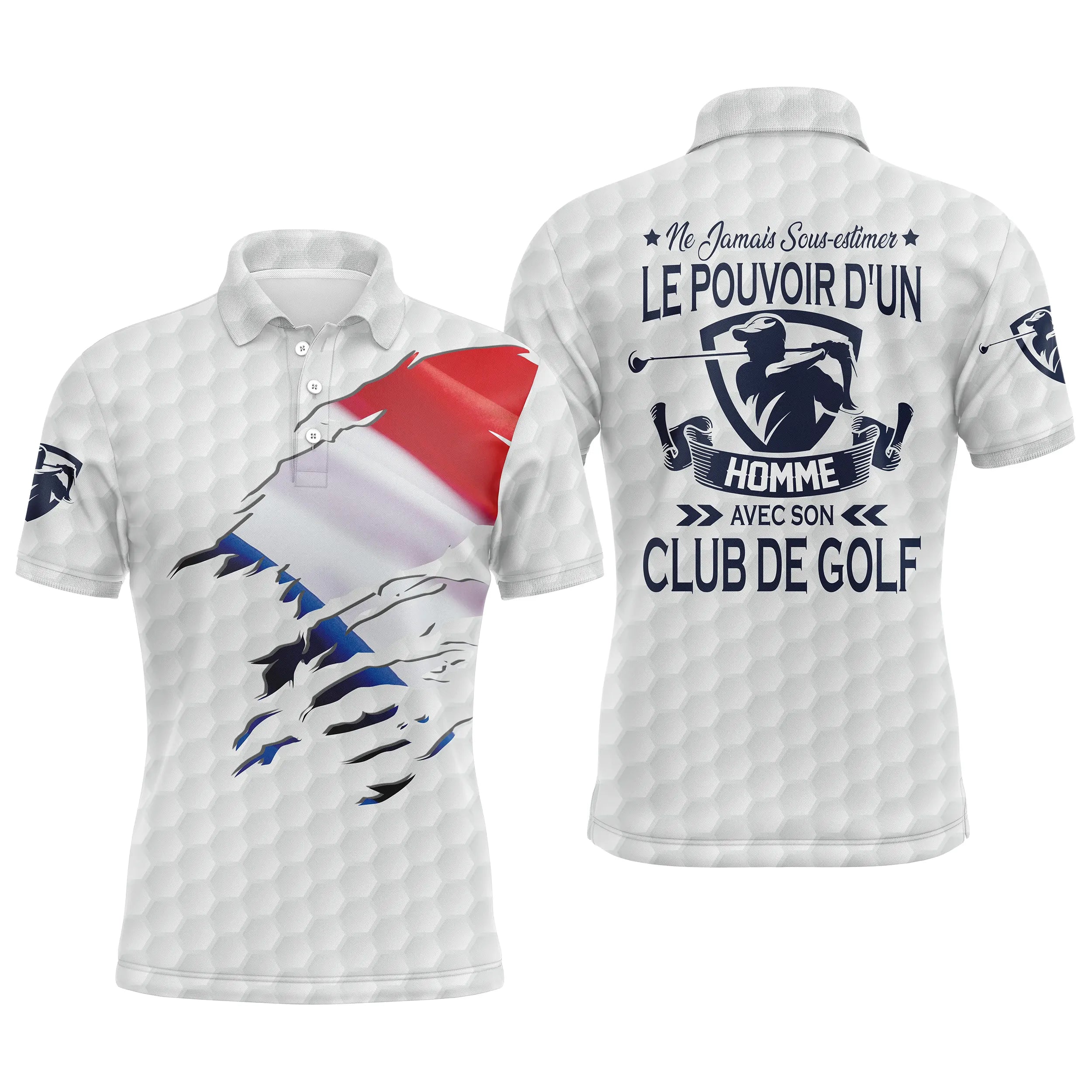 Golf Polo, Funny Golfer Gift Idea, Never Underestimate the Power of a Man, Woman With their Golf Club