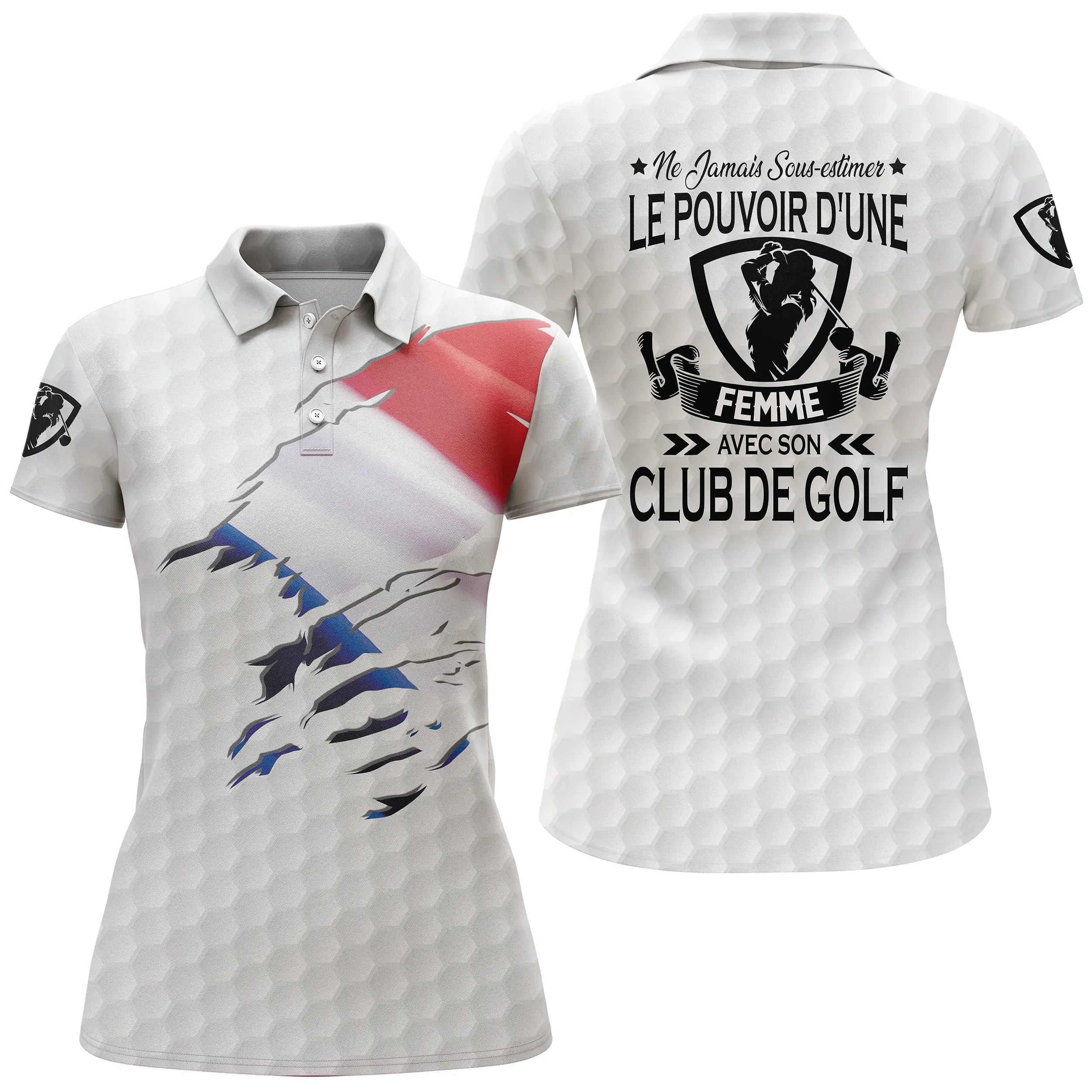 Golf Polo, Funny Golfer Gift Idea, Never Underestimate the Power of a Man, Woman With their Golf Club