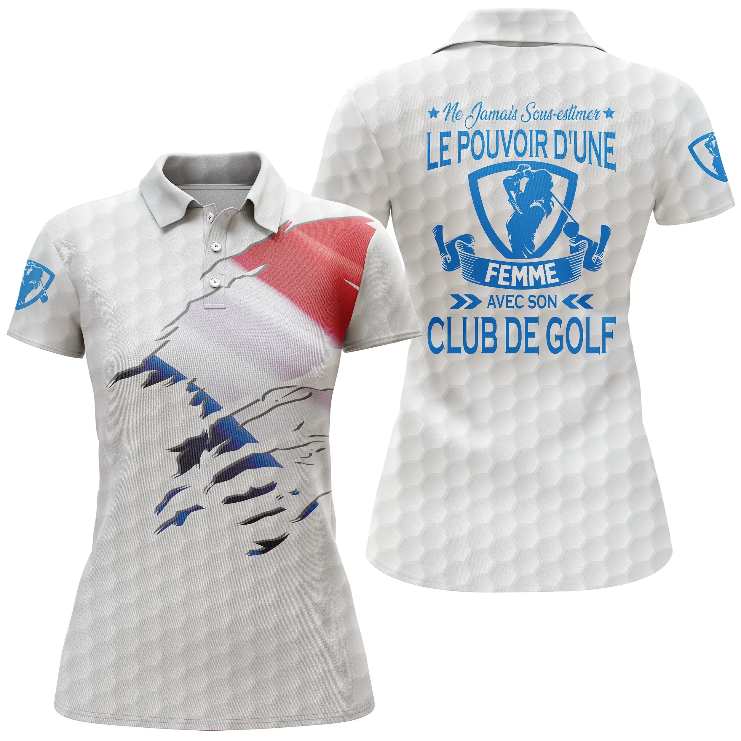 Golf Polo, Funny Golfer Gift Idea, Never Underestimate the Power of a Man, Woman With their Golf Club