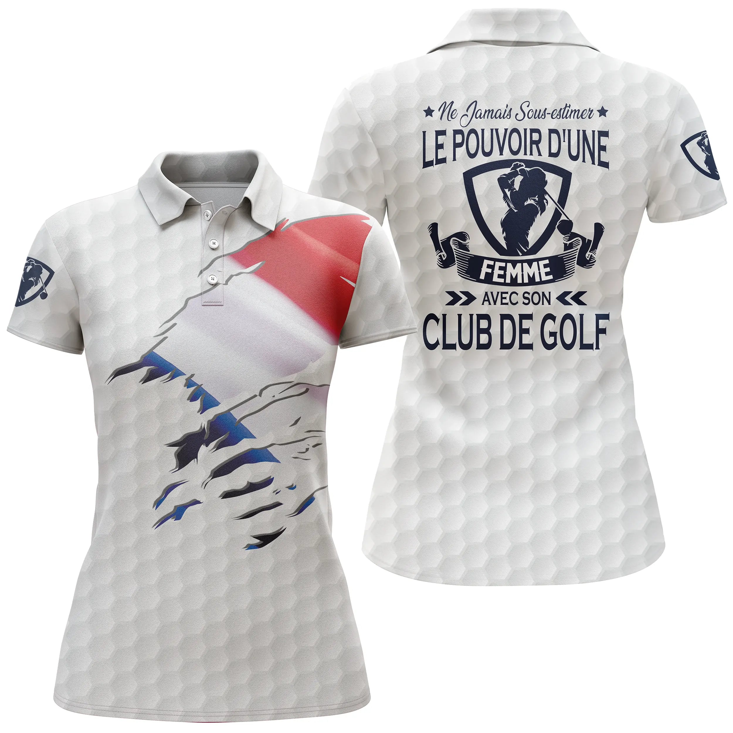 Golf Polo, Funny Golfer Gift Idea, Never Underestimate the Power of a Man, Woman With their Golf Club