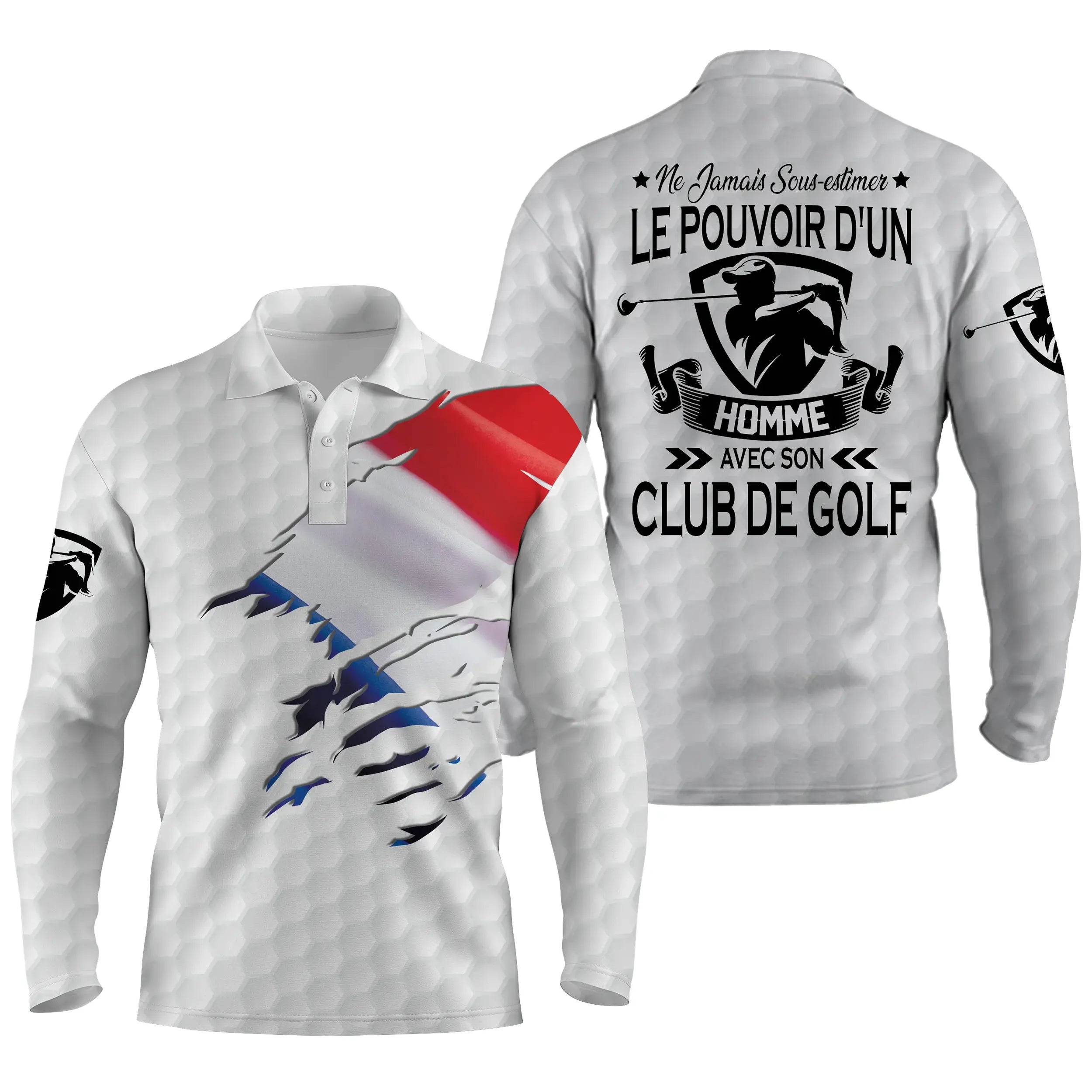 Golf Polo, Funny Golfer Gift Idea, Never Underestimate the Power of a Man, Woman With their Golf Club